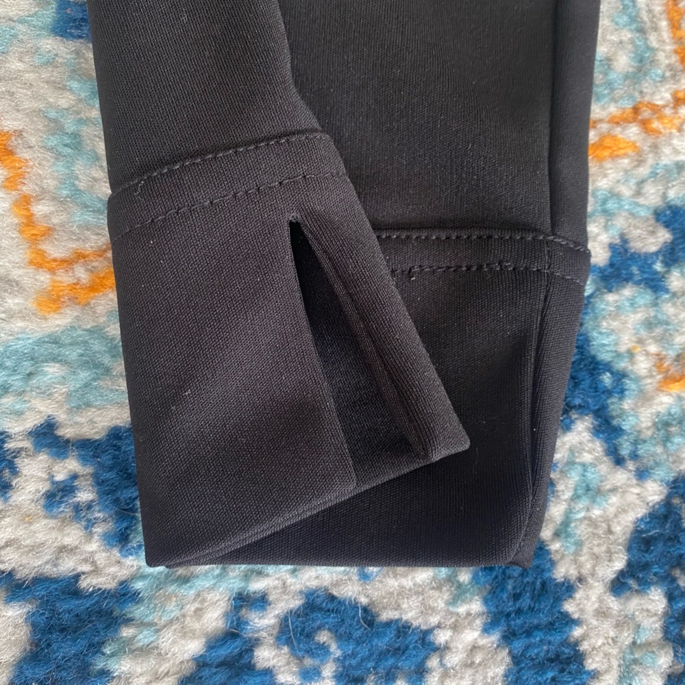 SOLD! Express Black Long Sleeve Collared V-Neck Tie Wrap Midi Dress 7/8 - Picture 10 of 16